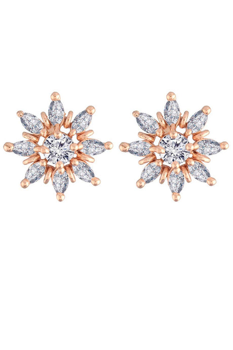 Buy Women's Alloy Floral Studs Earring in Rose Gold