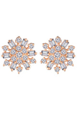 Buy Women's Alloy Floral Studs Earring in Rose Gold