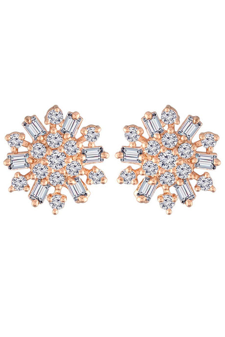 Buy Women's Alloy Floral Studs Earring in Rose Gold