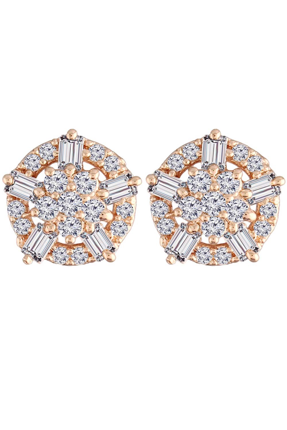 Buy Women's Alloy Round Studs Earring in Rose Gold