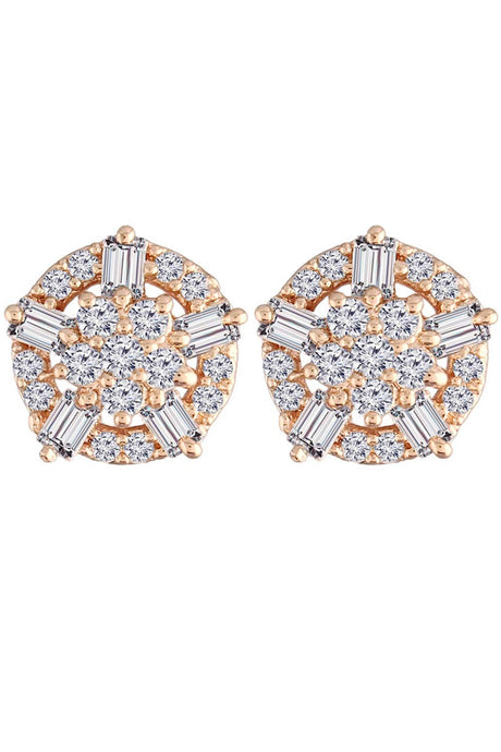 Buy Women's Alloy Round Studs Earring in Rose Gold
