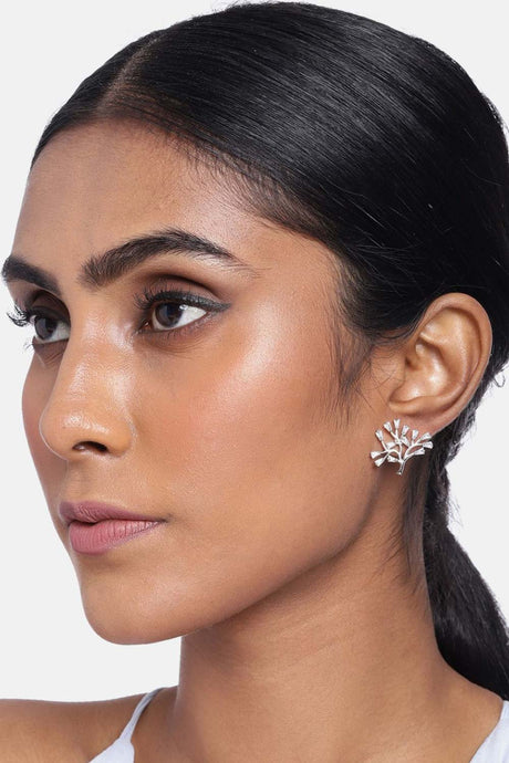 Buy Women's Alloy Tree Studs Earring in Rose Gold - Front