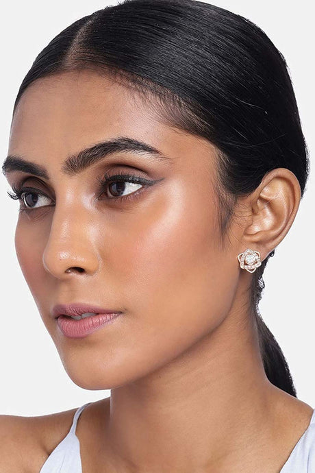 Buy Women's Alloy Star Studs Earring in Rose Gold - Front