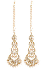 Buy Women's Alloy Chandbali Earrings in White - Front