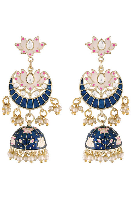 Buy Women's Alloy Jhumka Earring in Navy Blue - Online