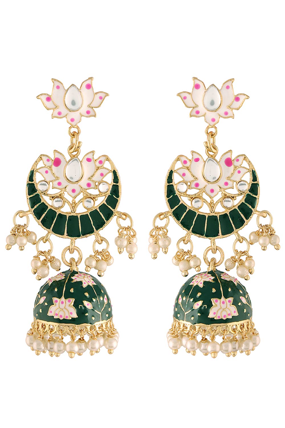 Buy Women's Alloy Jhumka Earring in Green - Online