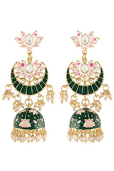 Buy Women's Alloy Jhumka Earring in Green - Online