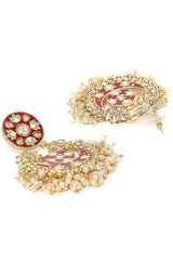 Buy Women's Alloy Chandbali Earring in Red Online - Front