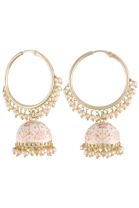 Buy Women's Alloy Jhumka Earring in White Online