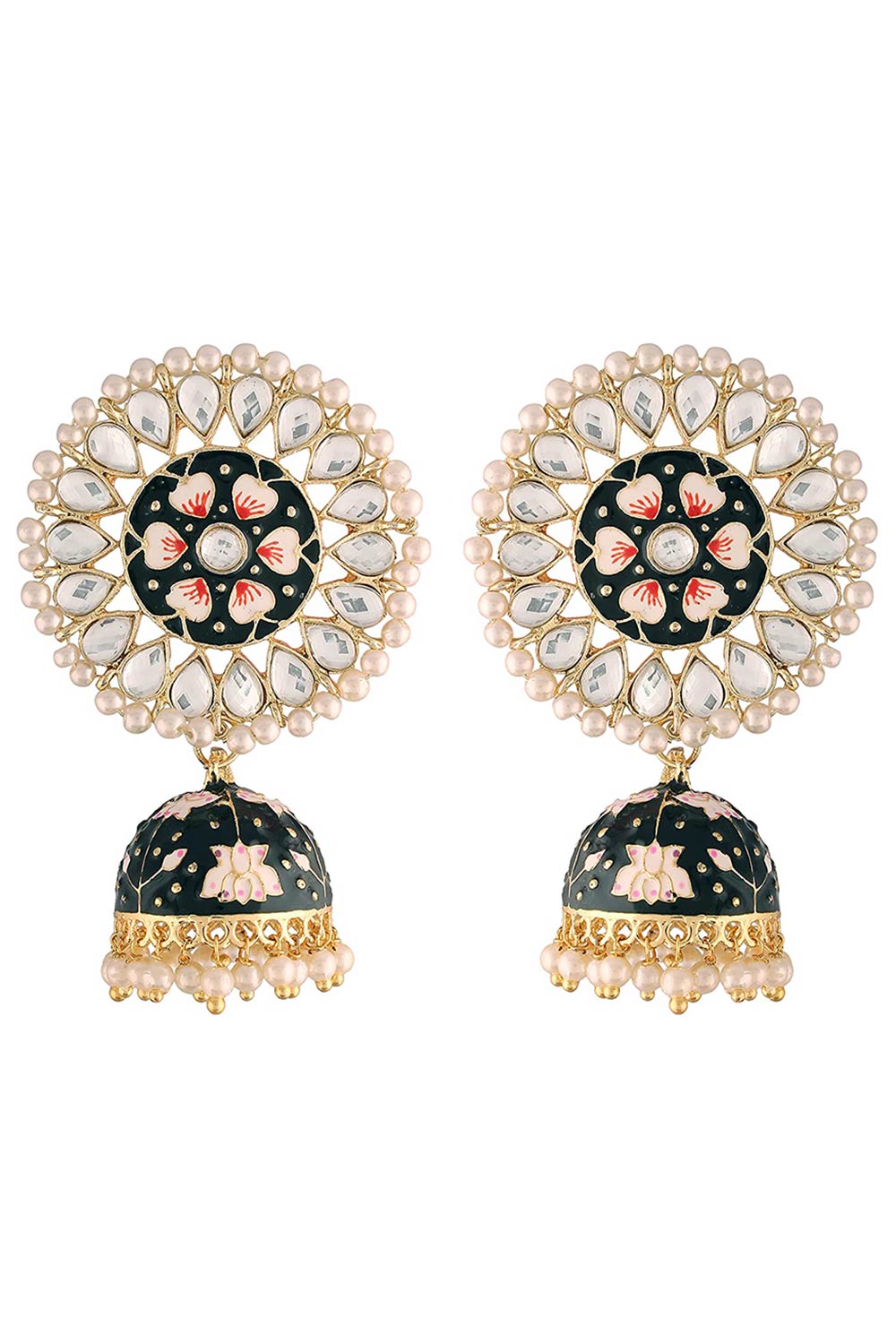Buy Women's Alloy Jhumka Earring in Black - Online