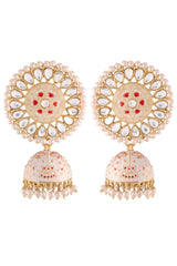 Buy Women's Alloy Jhumka Earring in Red Online - Front