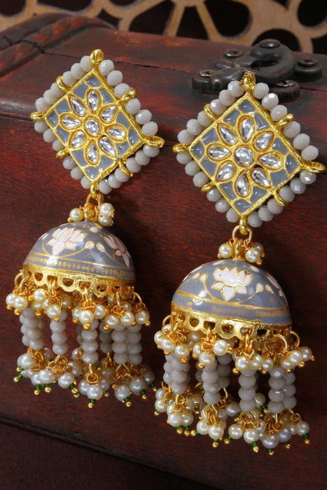 Kundan Tikka and Earrings Set /pearl Mang Tikka Set/ Gray Tikka Earrings  Set/kundan Tikka Set/indian Jewelry/ Indian Wedding Jewelry/tika - Etsy