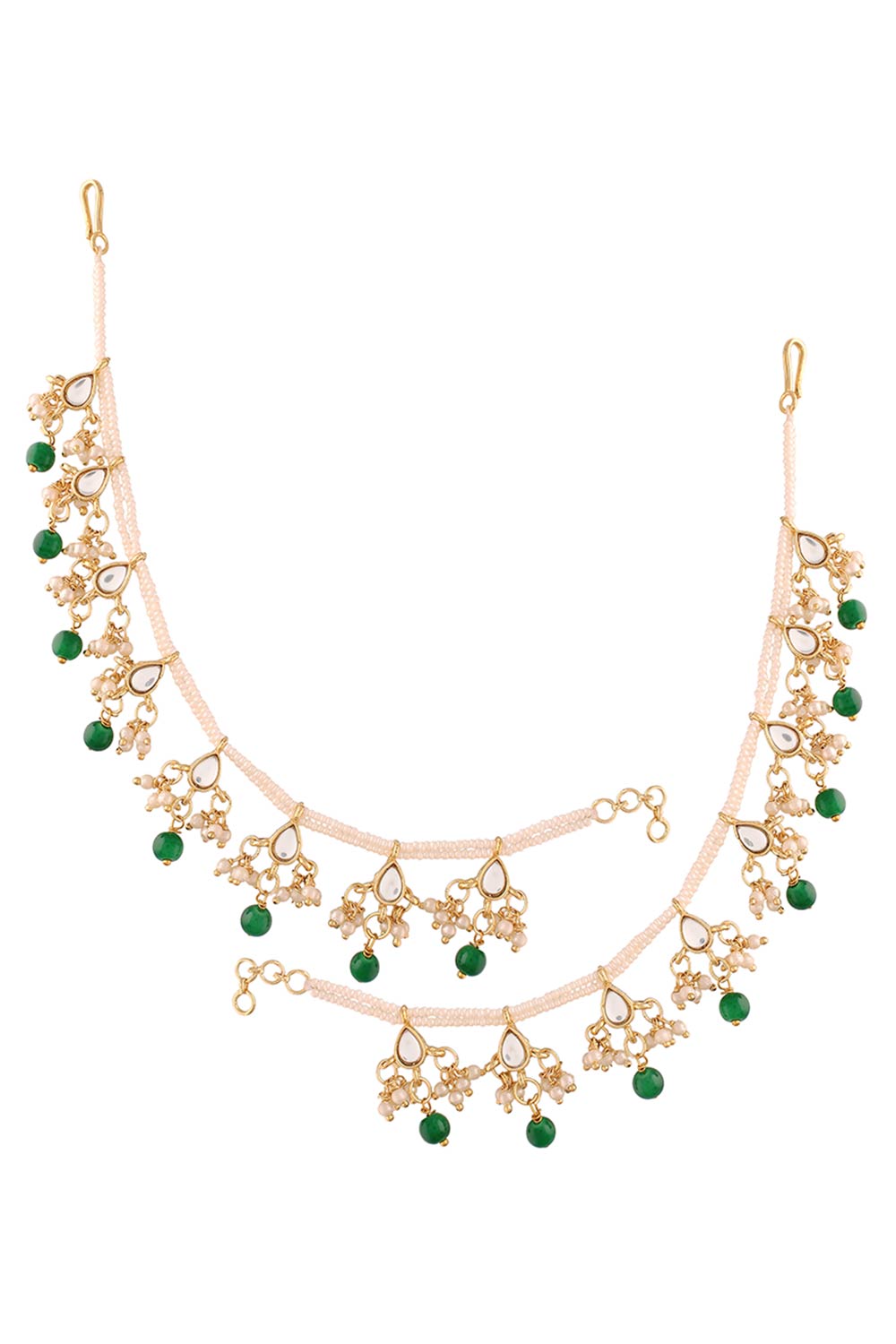 Buy Women's Alloy Hair Chain in Green - Back