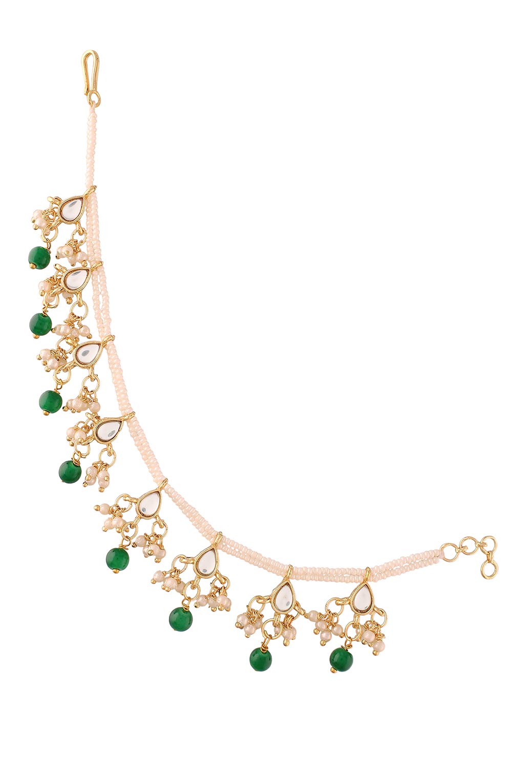 Buy Women's Alloy Hair Chain in Green - Front