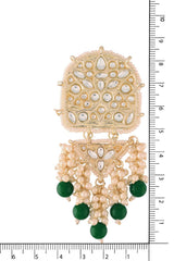 Buy Women's Alloy Large Dangle Earring in Green Online - Side