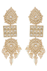 Buy Women's Alloy Large Dangle Earring in White Online - Back