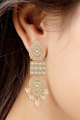 Buy Women's Alloy Large Dangle Earring in White Online - Front