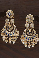 Buy Women's Alloy Chandbali Earrings in Blue - Online