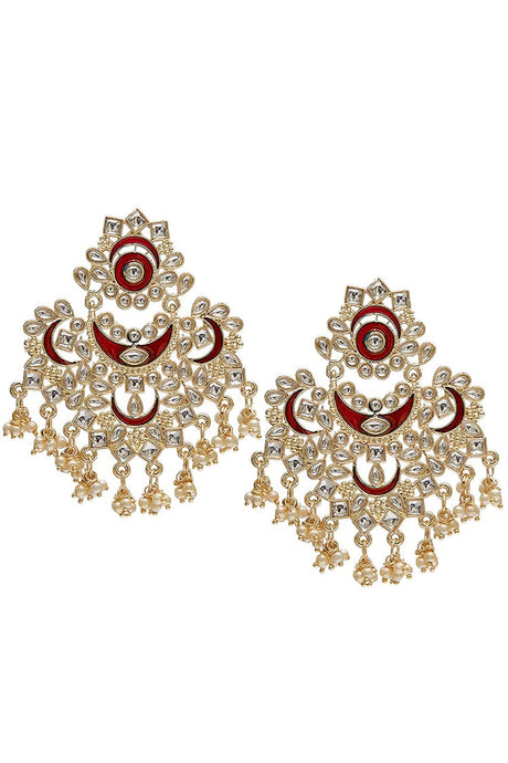 Buy Women's Alloy Chandbali Earring in Maroon Online