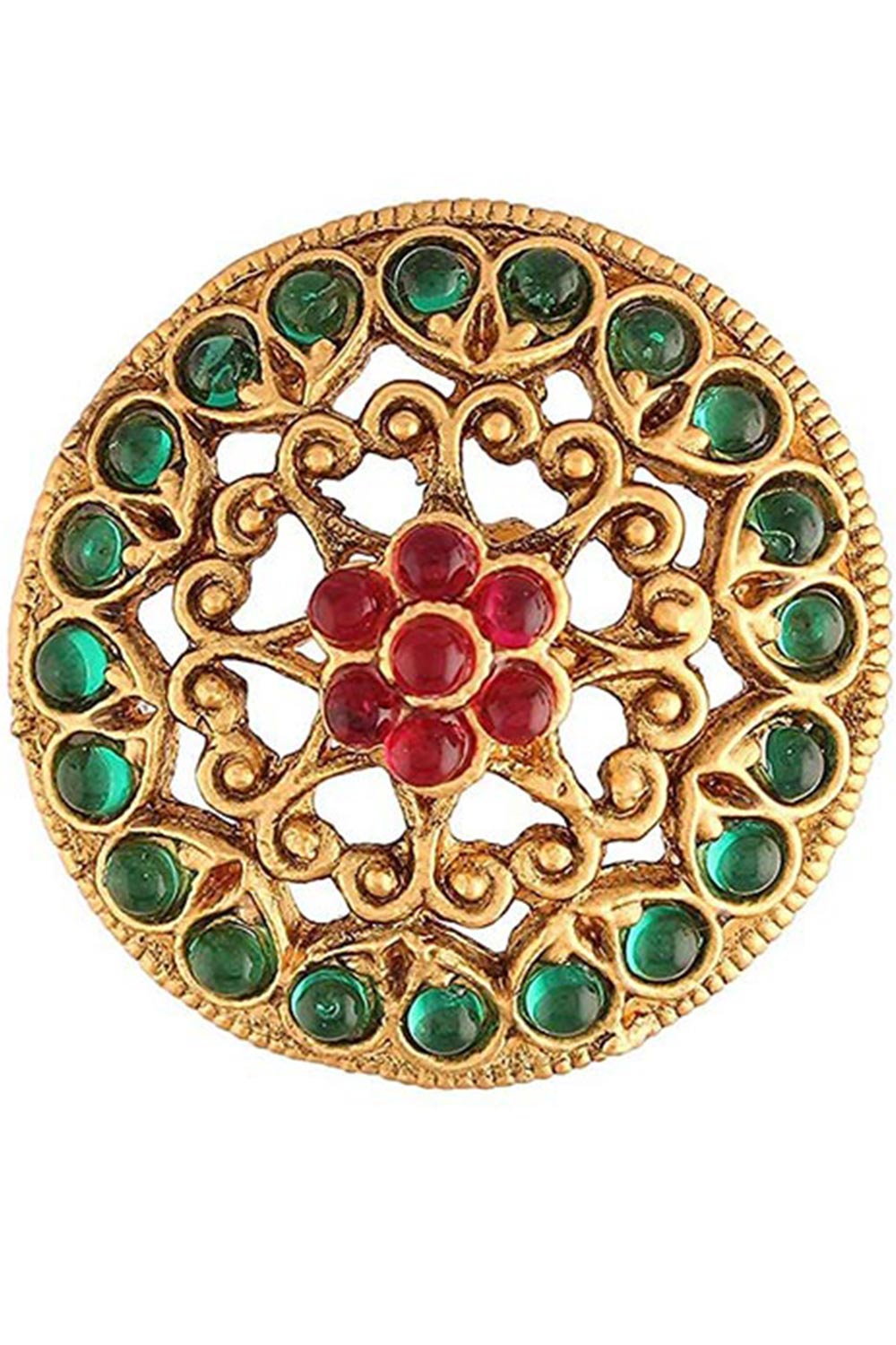 Buy Women's Alloy Stud Earring in Maroon and Green Online - Back