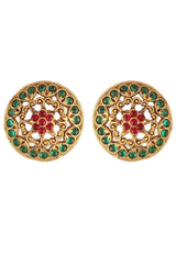 Buy Women's Alloy Stud Earring in Maroon and Green Online