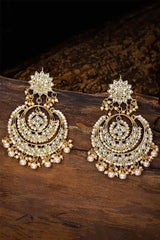 Buy Women's Alloy Chandbali Earring in White Online - Side