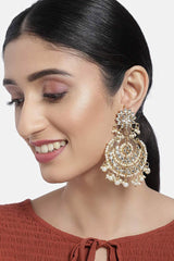 Buy Women's Alloy Chandbali Earring in White Online