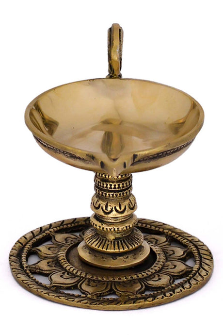 Brass Pooja Diya Oil Lamp (Set Of 2)