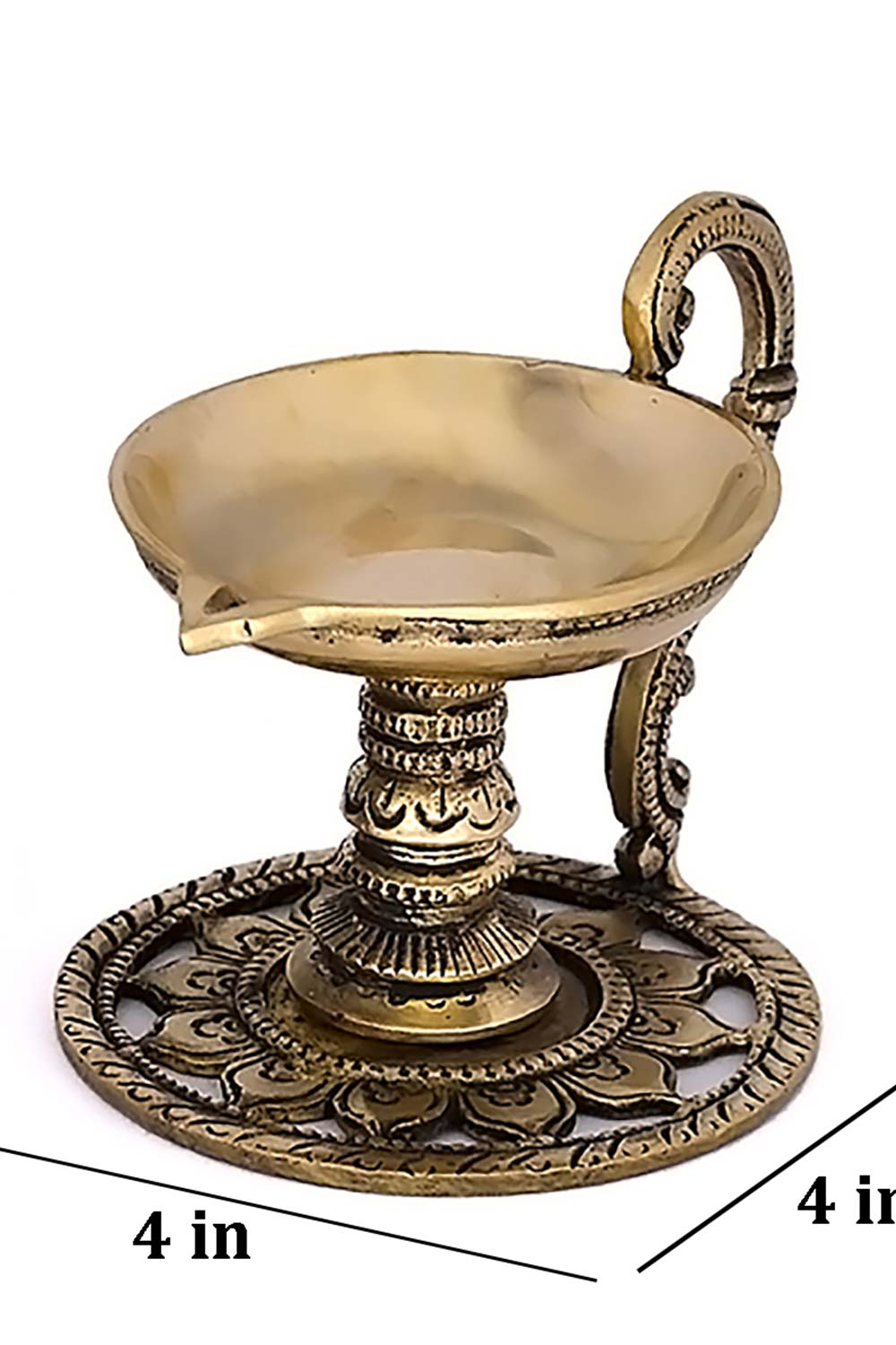 Brass Pooja Diya Oil Lamp (Set Of 2)