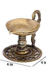 Brass Pooja Diya Oil Lamp (Set Of 2)