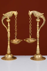 Brass Parrot Lamp (Set Of 2)