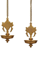 Brass Shankh Chakra Diya Lamp Hanging