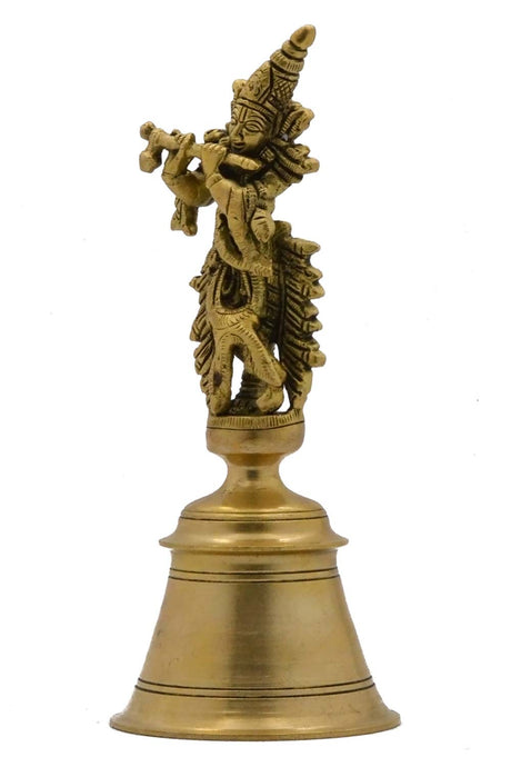Brass Krishna Bell For Pooja