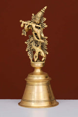 Brass Krishna Bell For Pooja