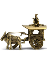 Brass Krishna Bullock Cart Decor