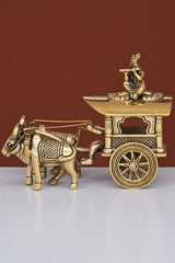 Brass Krishna Bullock Cart Decor