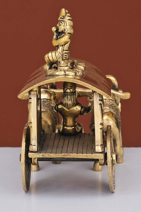 Brass Krishna Bullock Cart Décor