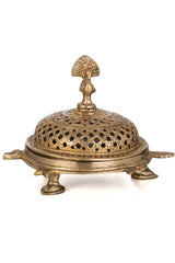 Brass 3 Legged Tortoise Peacock Dhoop Burner