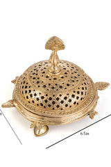 Brass 3 Legged Tortoise Peacock Dhoop Burner