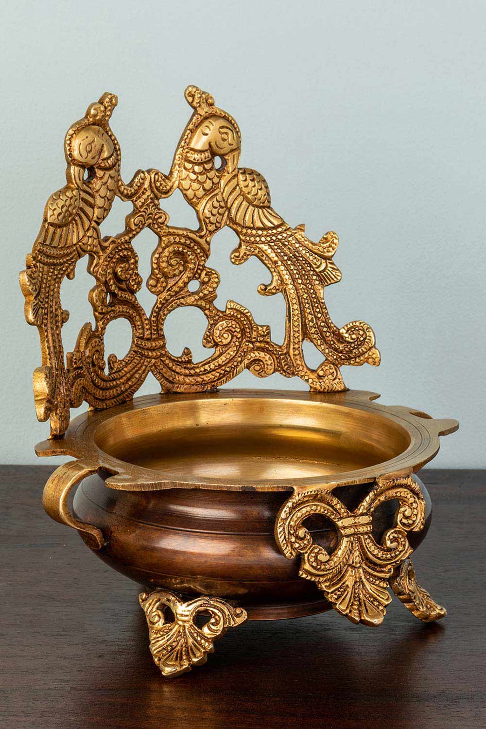 Brass Peacock Urli Bowl Home Decor