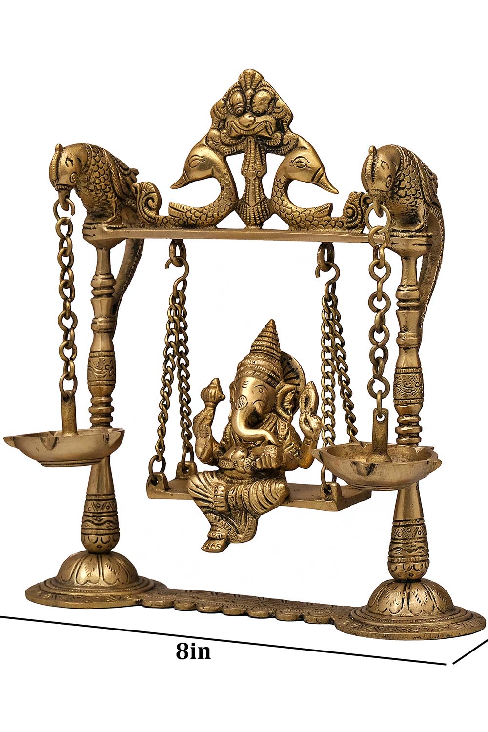 Brass Ganesh Swing With Diya