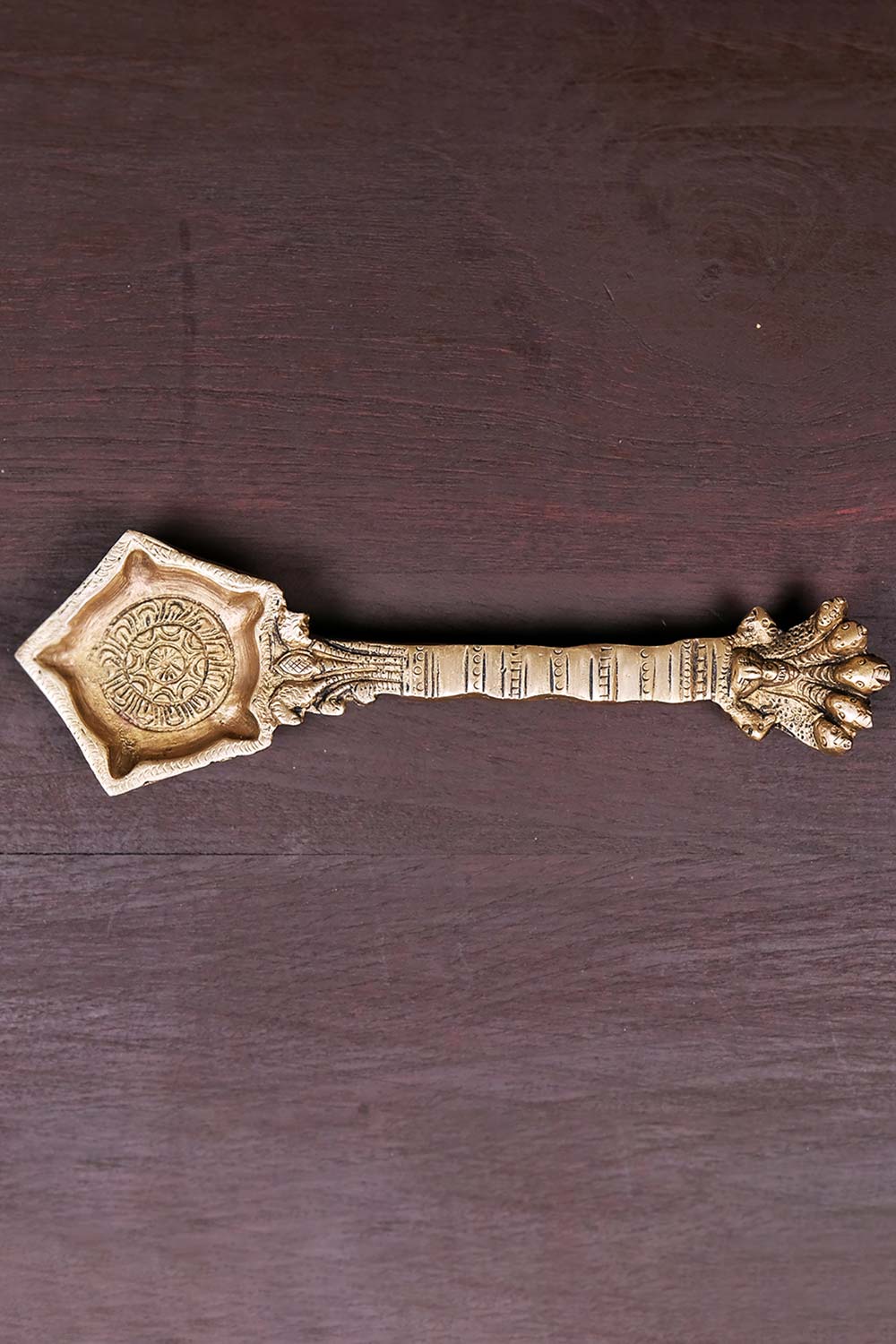 Brass Havan Spoon With Sheshnag