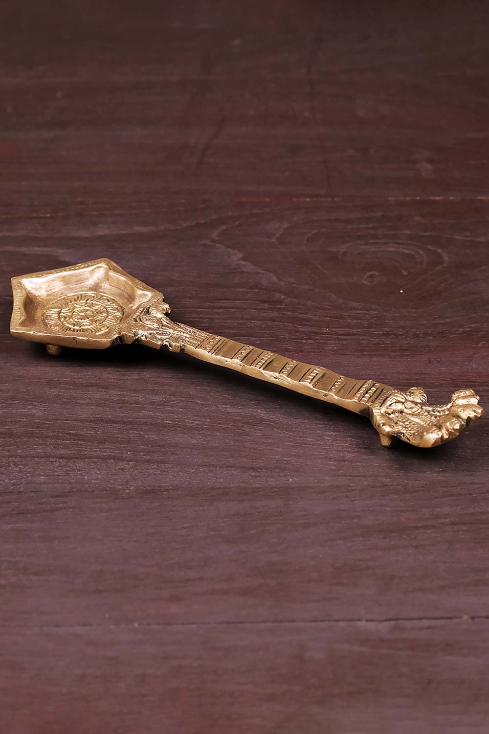 Brass Havan Spoon With Sheshnag