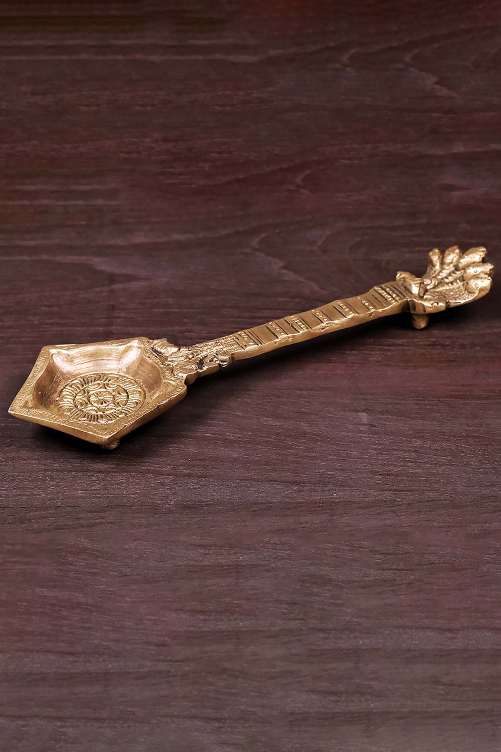 Brass Havan Spoon With Sheshnag