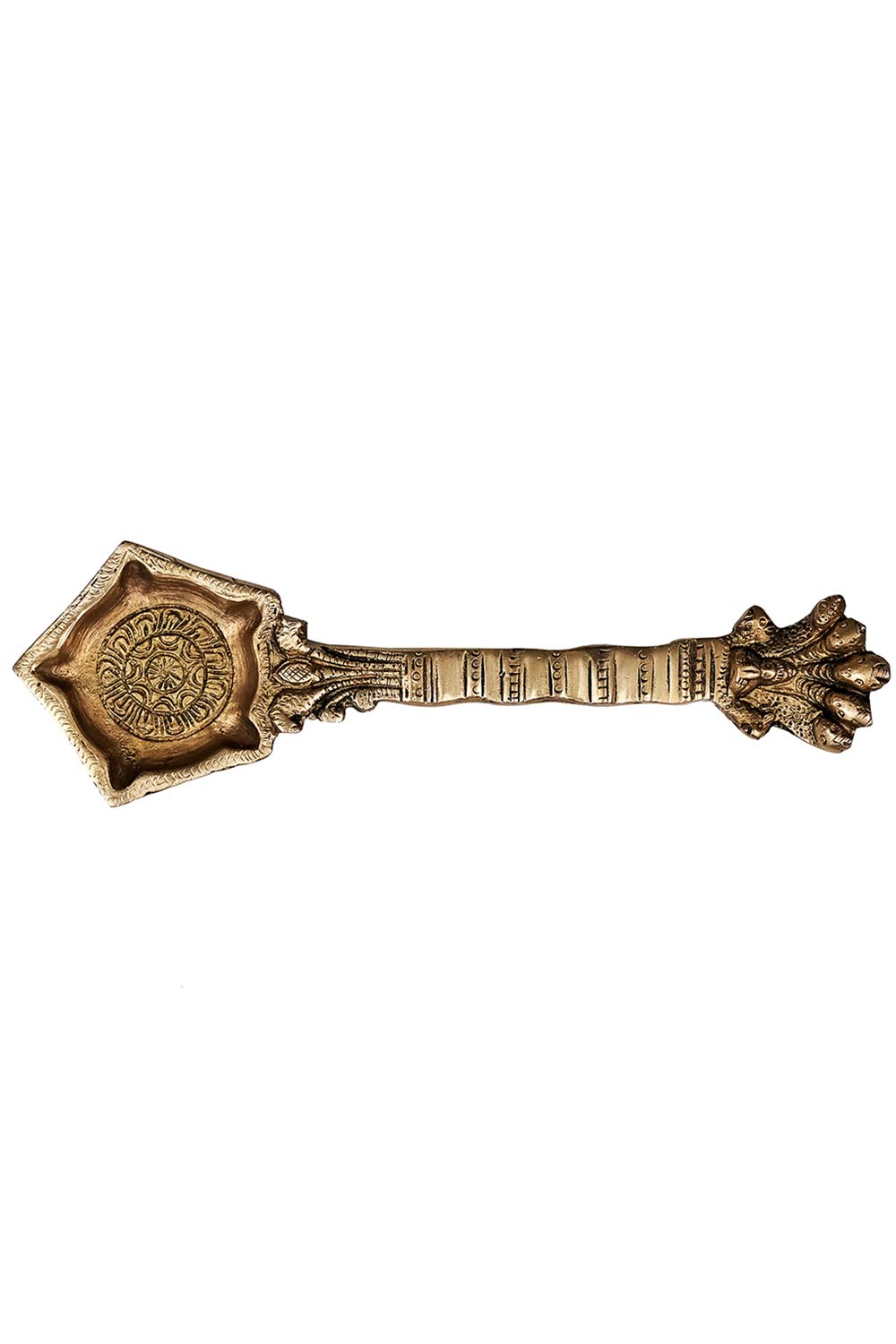 Brass Havan Spoon With Sheshnag