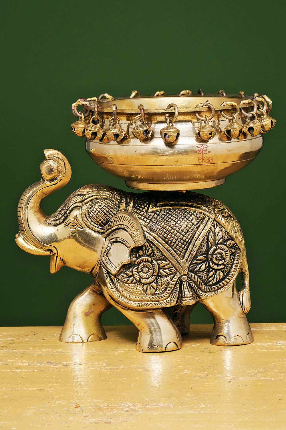 Traditional Brass Elephant Urli