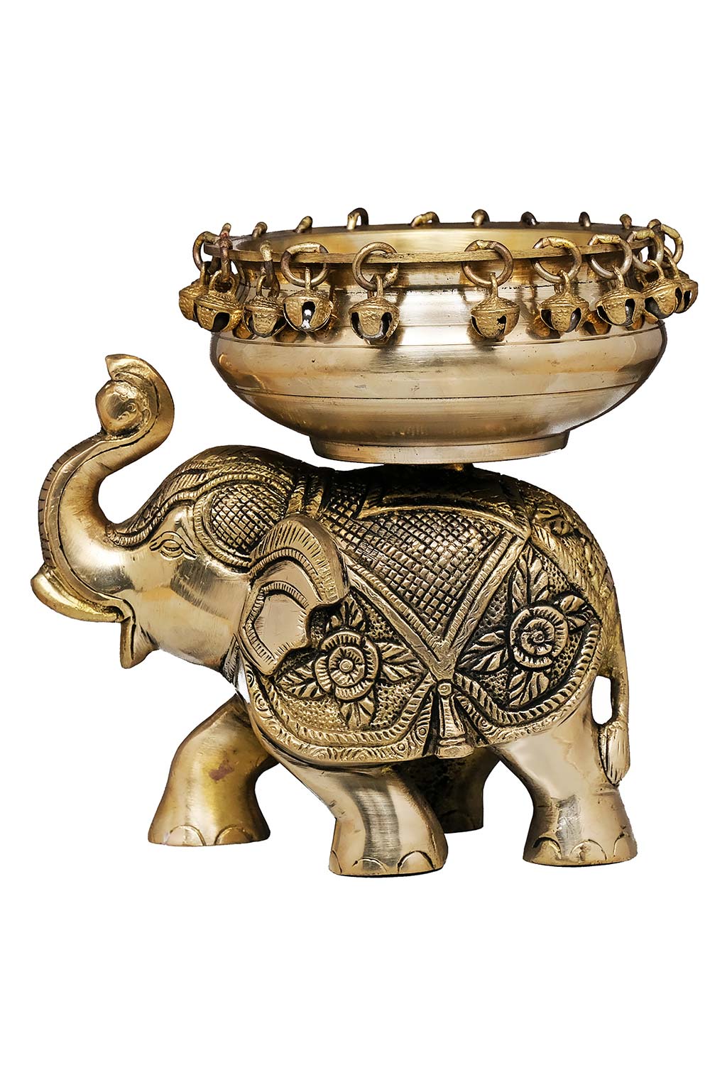 Traditional Brass Elephant Urli