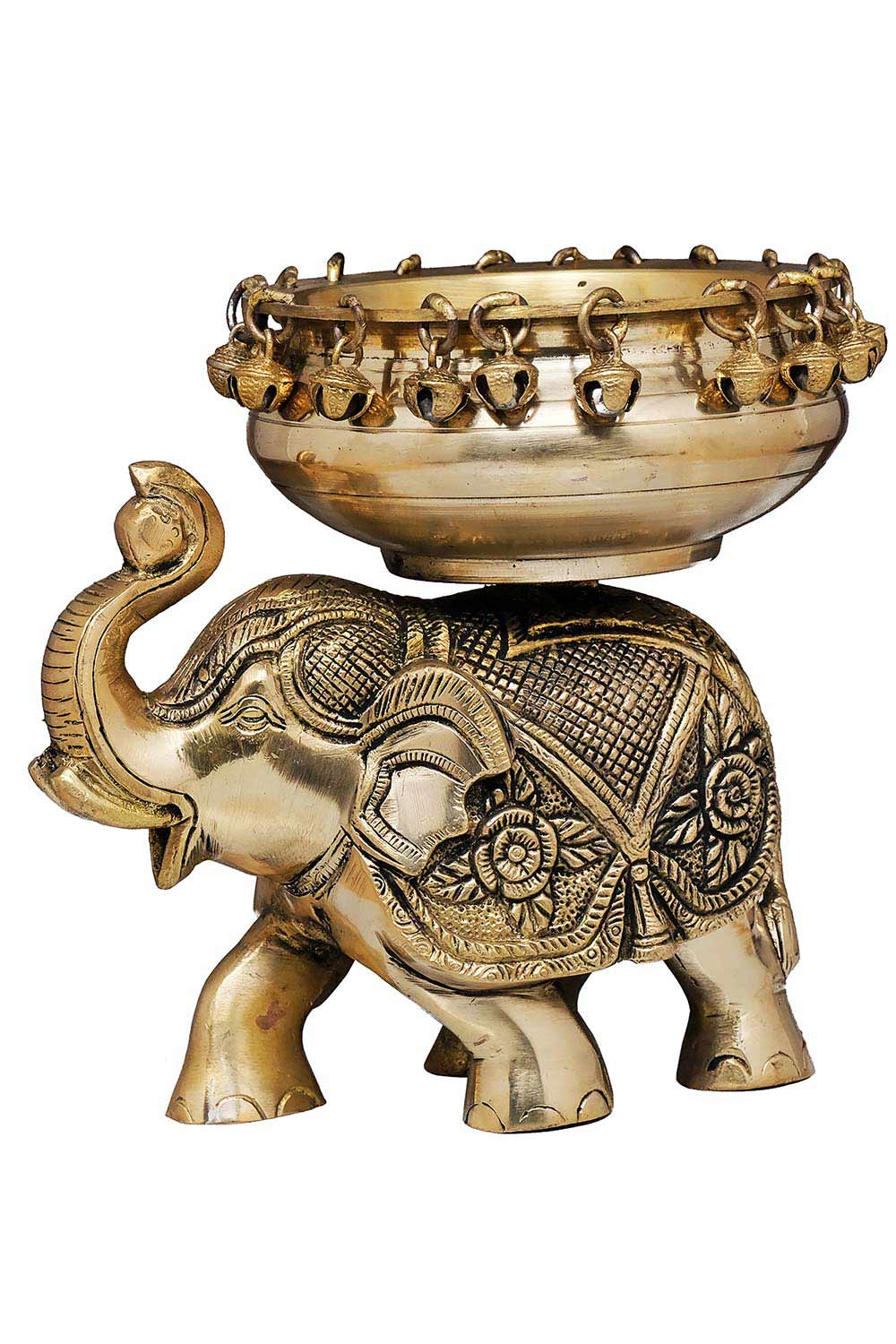 Traditional Brass Elephant Urli