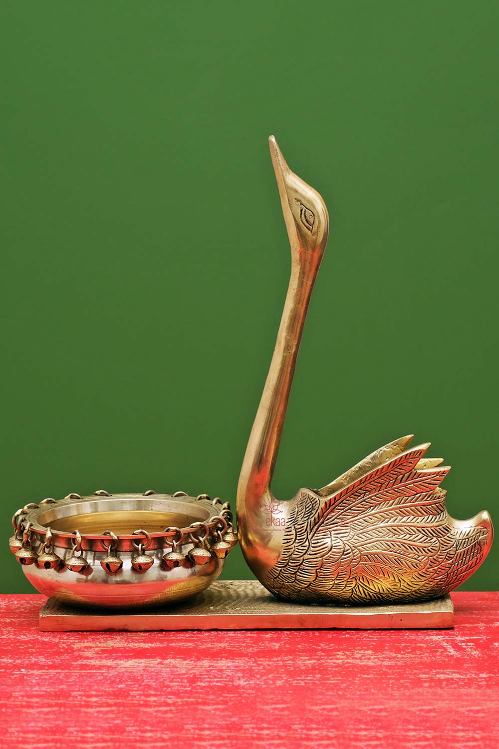 Brass Swan Urli Bowl Decor