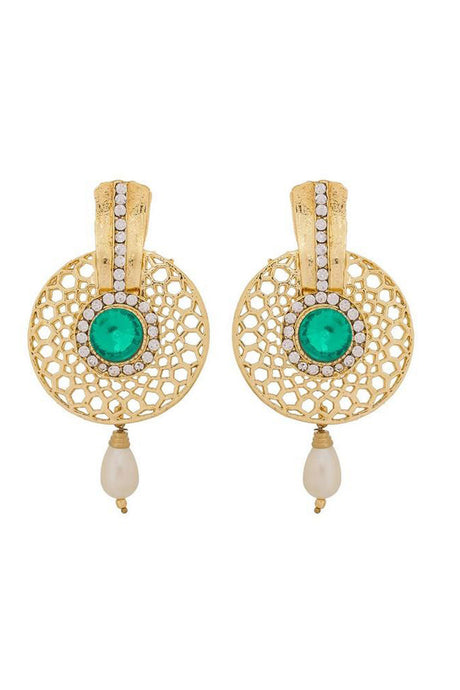 Shop  Alloys Earring For Women's  in Green At KarmaPlace